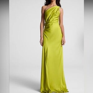 A.L.C. Vibrant Green One-Shoulder Dress